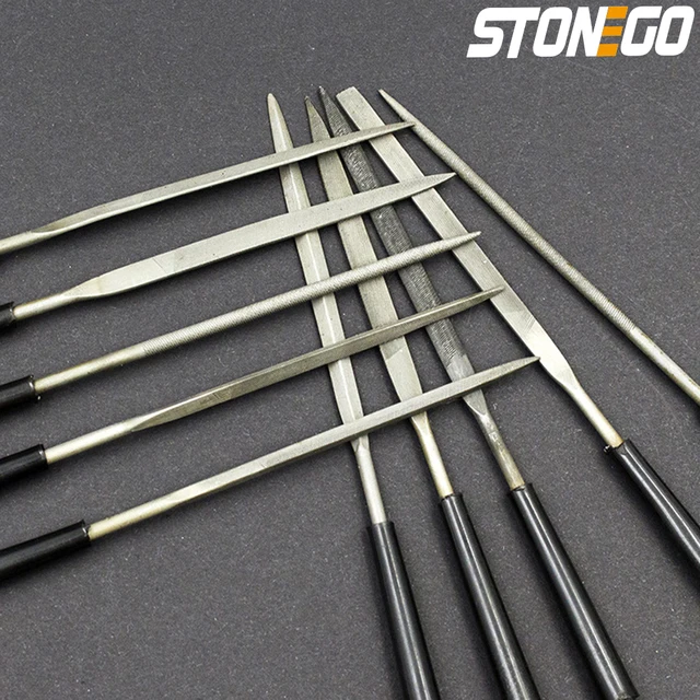 STONEGO 5PCS/10PCS 3x140mm Needle Files Set Jeweler Diamond Carving Craft Tool Metal Glass Stone Hand Tool 1