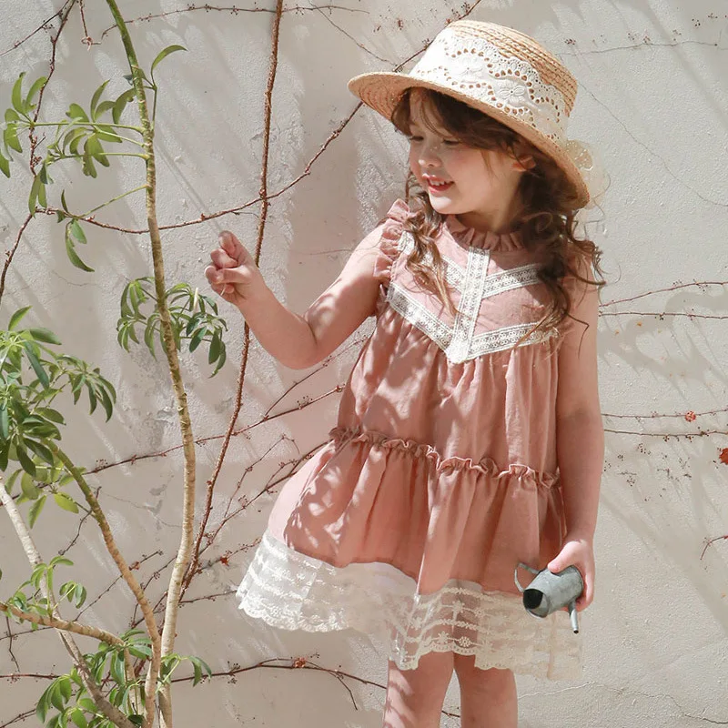 

2024 Summer Strawberry Shan Korean Children's Clothing Girls Children Girls Lady V Lace Dress Spot Zhengm