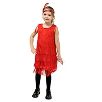 Robe à clapet pour filles, danse latine, franges à paillettes, Costume à clapet pour enfants des années 1920, tenue à franges de Jazz pour fête, robe de spectacle en salle de bal 5