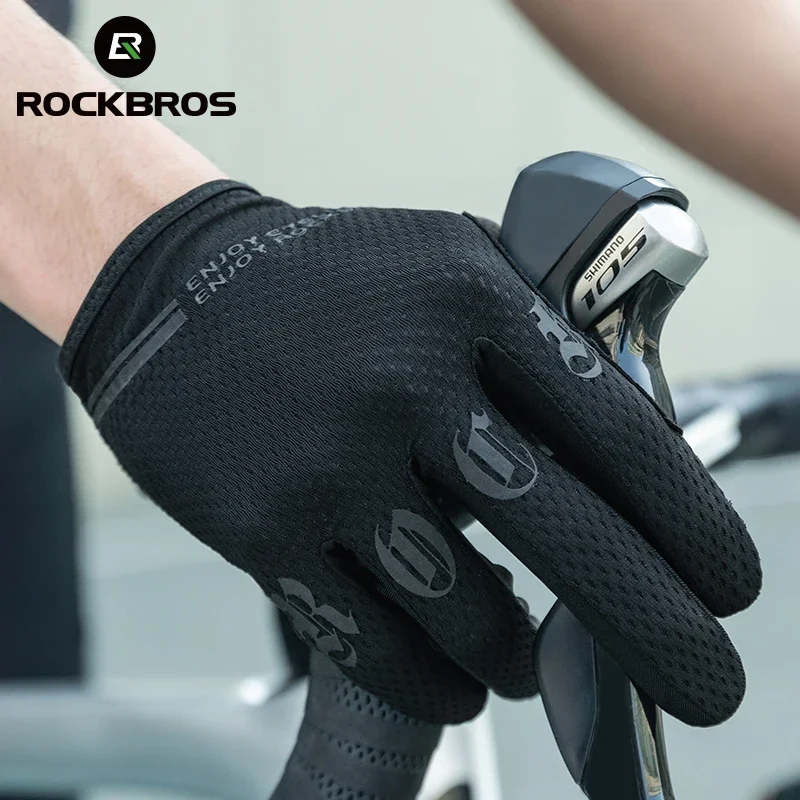 ROCKBROS Cycling Gloves Women Men Breathable Non-slip MTB Road Bike Gloves Touch Screen Spring Summer Autumn Sport Bicycle Glove 4