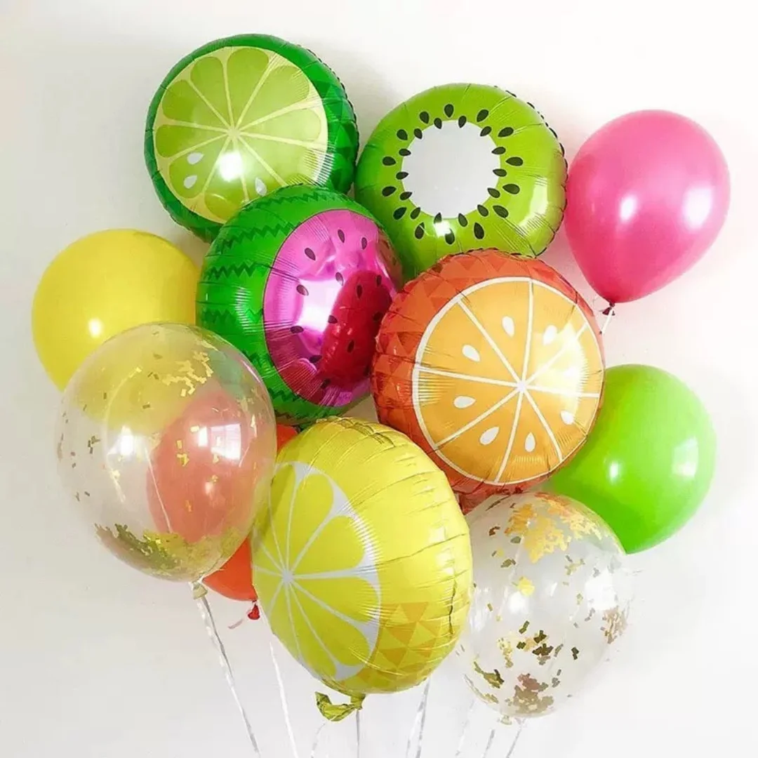 2 Stück 18-Zoll-Fruchtballons aus Aluminiumfolie, Wassermelone, Orange, Erdbeere, Drachenfrucht, Kindergeburtstagsparty-Dekoration – Detail 1