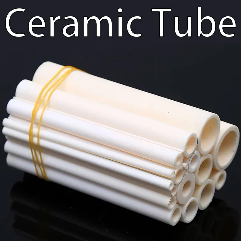 Ceramic Tube Alumina Pipe Thermocouple Protection High Temperature Resistant Insulation Hollow ID 0.25-20mm