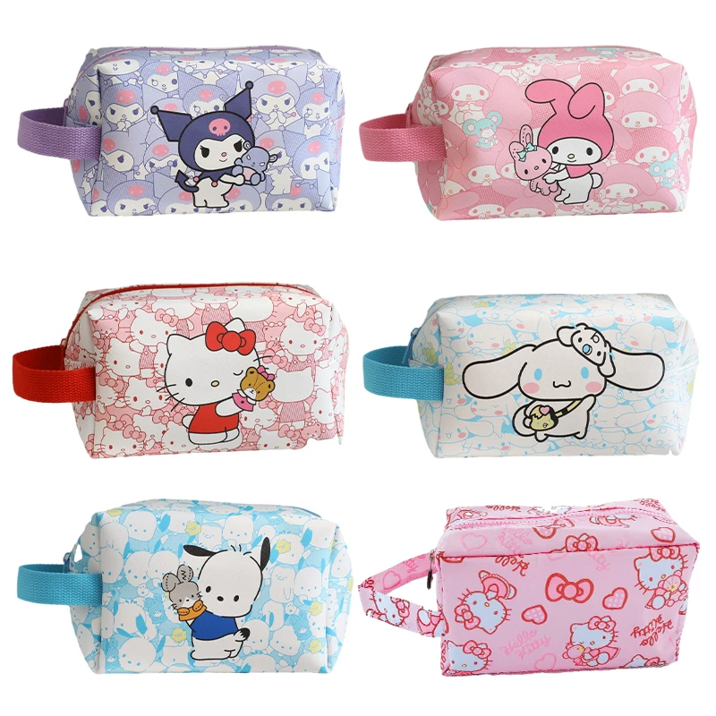 

Anime Hello Kitty Storage Bag Sanrio Kuromi Pencil Case Kawaii My Melody Cartoon Travel Toiletries Makeup Bags Toy Girls Gifts