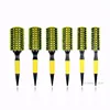 Professional 6pcs/set Yellow Boar Bristle Wooden Hair Comb Brush Nylon Round Hair Brush Salon Styling Tools Wholesale 2