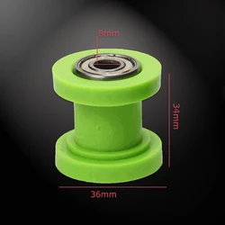 Drive Chain Roller Pulley Wheel Slider Tensioner for Off-Road Motorcycles and ATVs (8mm green)