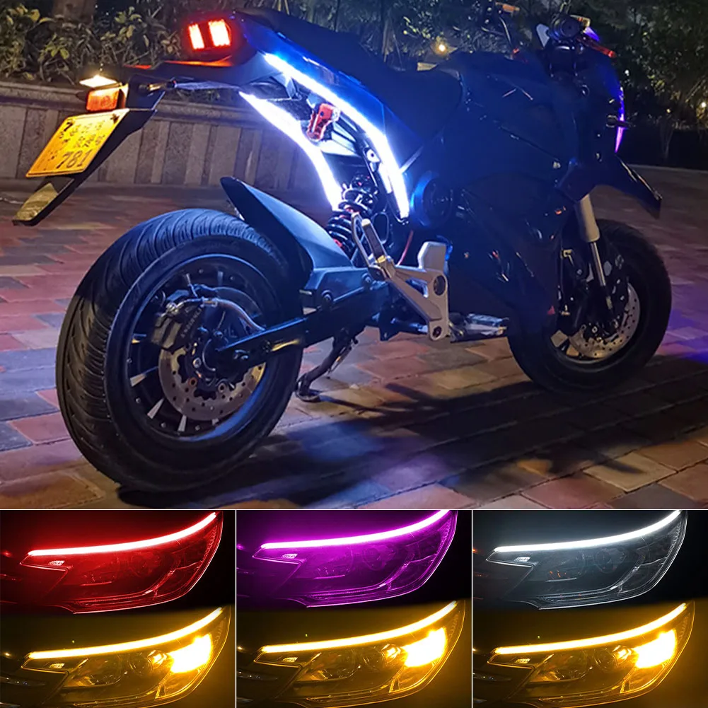

Motorcycle LED Daytime Running Lights Flexible Led Light Strip 12V Waterproof Turn Signal Lights For Car Motor Decorative Lamp