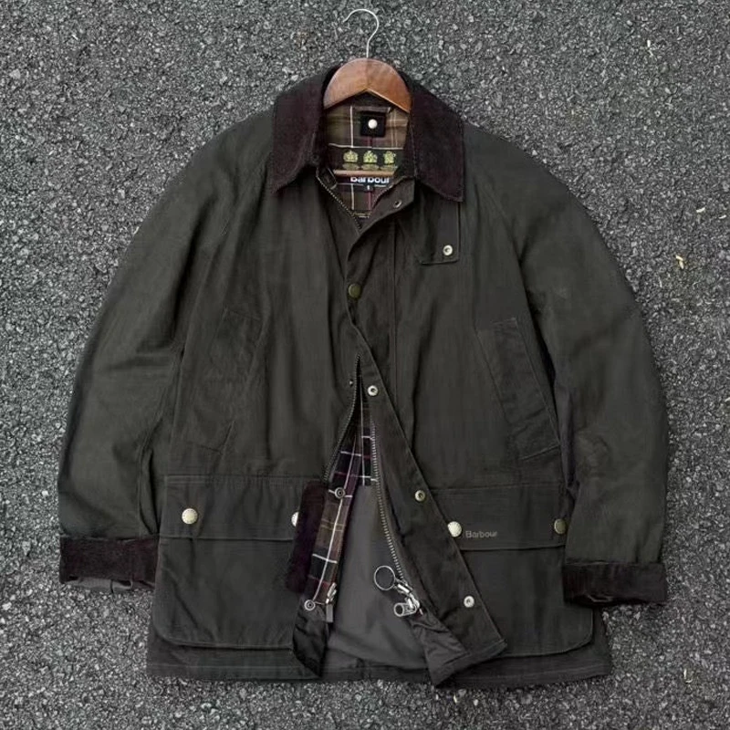 waxed corduroy jacket waterproof windbreaker jacket steampunk jacket casual men jacket cooling jackets