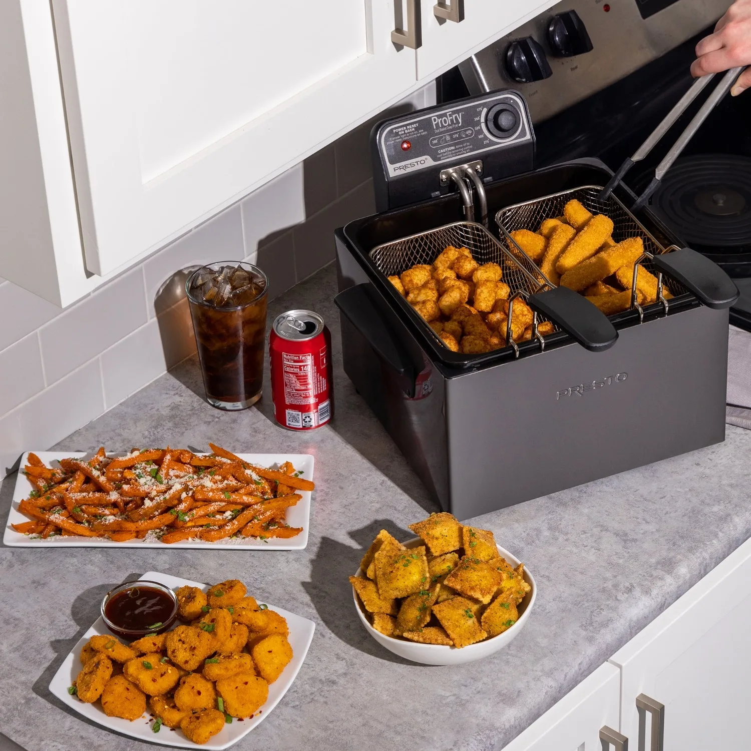 

Dual Basket Pro Fry Immersion Element Black Deep Fryer air fryer