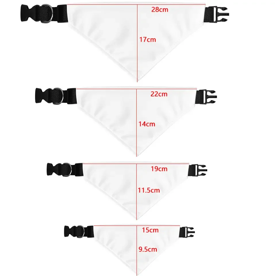 Thermal Sublimation White Blank Dog Pet Triangle Scarf Saliva Towel Puppy Cats Bandanas Bibs Decoration small animal clothes