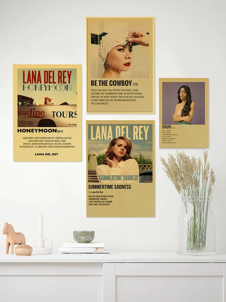 Lana Del Rey Aesthetic Music Posters Room Posters Vinyl Paper Music Vintage  Posters Home Room Art Painting Wall Poster