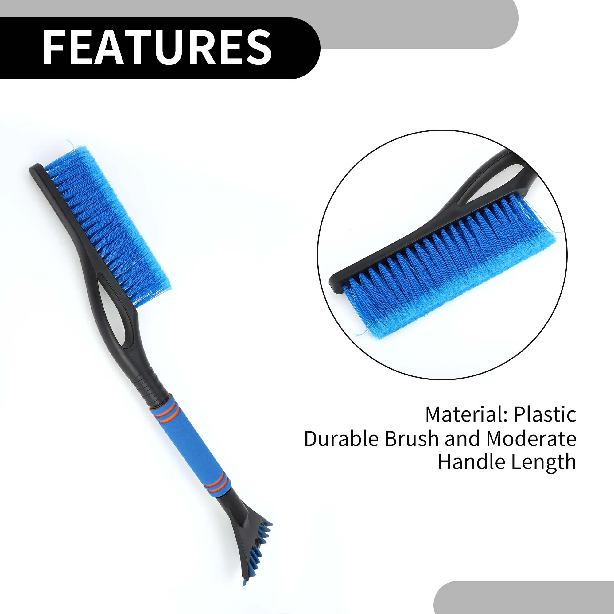 60x11cm Universal Car Ice Scraper Brush with Broom SUV Snow Frost Remover for Car Truck Windscreen Side Window Anti Crash windshield shovel snow ice scraper ice deicing tool