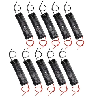 10 Pezzi Contenitori per Batterie 18650 a 1 Slot, Scatole di Plastica Fai-da-te per Power Bank, Porta Batterie Multiuso con Cavo
