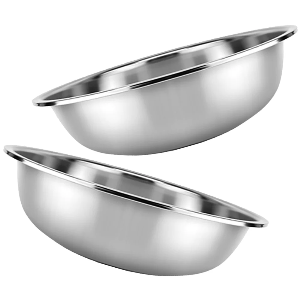 

Stainless Steel Mixing Bowl 2Pcs Metal Meal Prep Bowls Salad Soup Bowls Vegetable Washing Basin Food Storage Organizers For