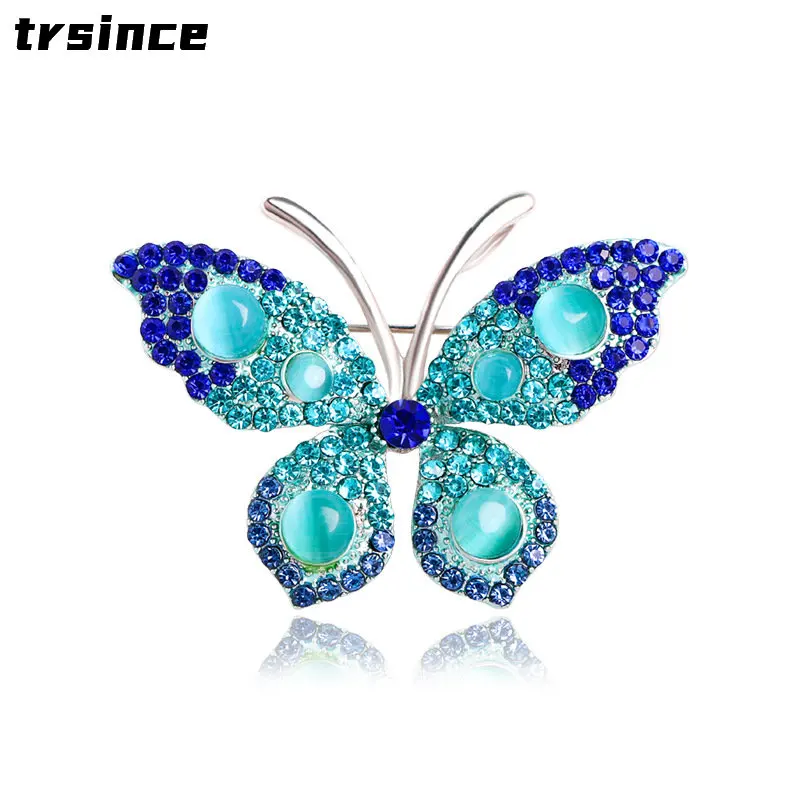 

Delicate Luxury Rhinestone Butterfly Brooches Women Elegant Crystal Insect Brooch Pins Fashion Wedding Party Jewelry Coat Badges