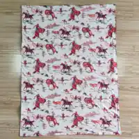 Wholesale Little Cattle Rancher Baby Girl Boy Bedding Children Western Horse Fleece Blanket Breathable Cotton Flannel Thin Quilt 2
