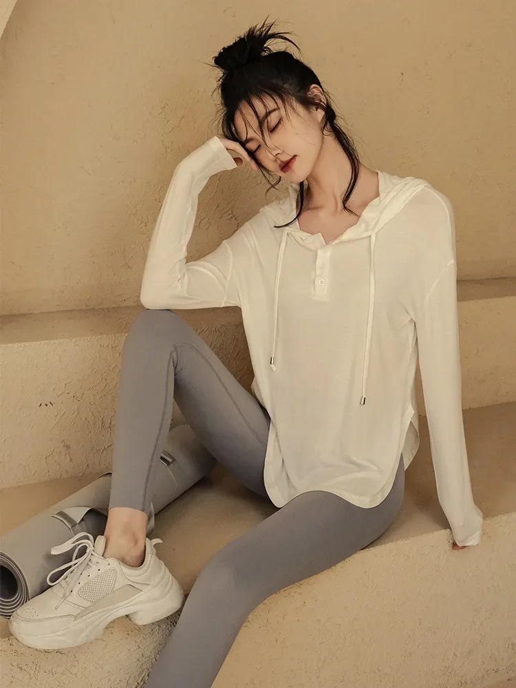 여성용 요가 복장 스포츠 상의, 루즈핏 기질, 긴팔, 패셔너블 아우터, 캐주얼 재킷, 피트니스, 신상