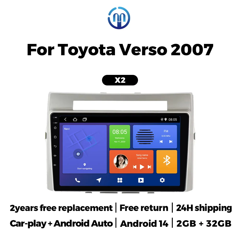 Inefala 4 128G autoradio voor Toyota Corolla Verso AR10 2004-2009, Android 15 met 9-inch In-Cell scherm, ondersteunt draadloze CarPlay en Android Auto, Mirror Link, FM/RDS-radio, GPS, wifi, Bluetooth Inefala 4 128G autoradio voor Toyota Corolla Verso AR10 2004-2009, Android 15 met 9-inch In-Cell scherm, ondersteunt draadloze CarPlay en Android Auto, Mirror Link, FM/RDS-radio, GPS, wifi, Bluetooth