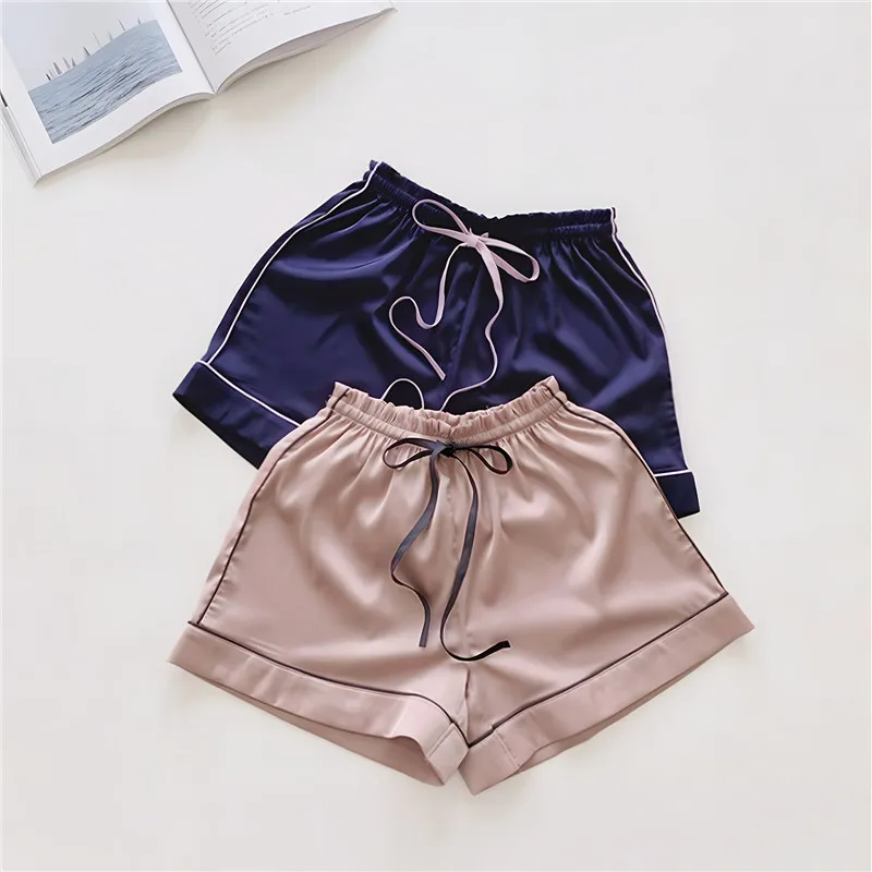 Silk Pajamas for Women Home Suit Heart Embroidered Pyjamas Pj Set Satin Nightwear Sleepwear Pijama Verano Mujer