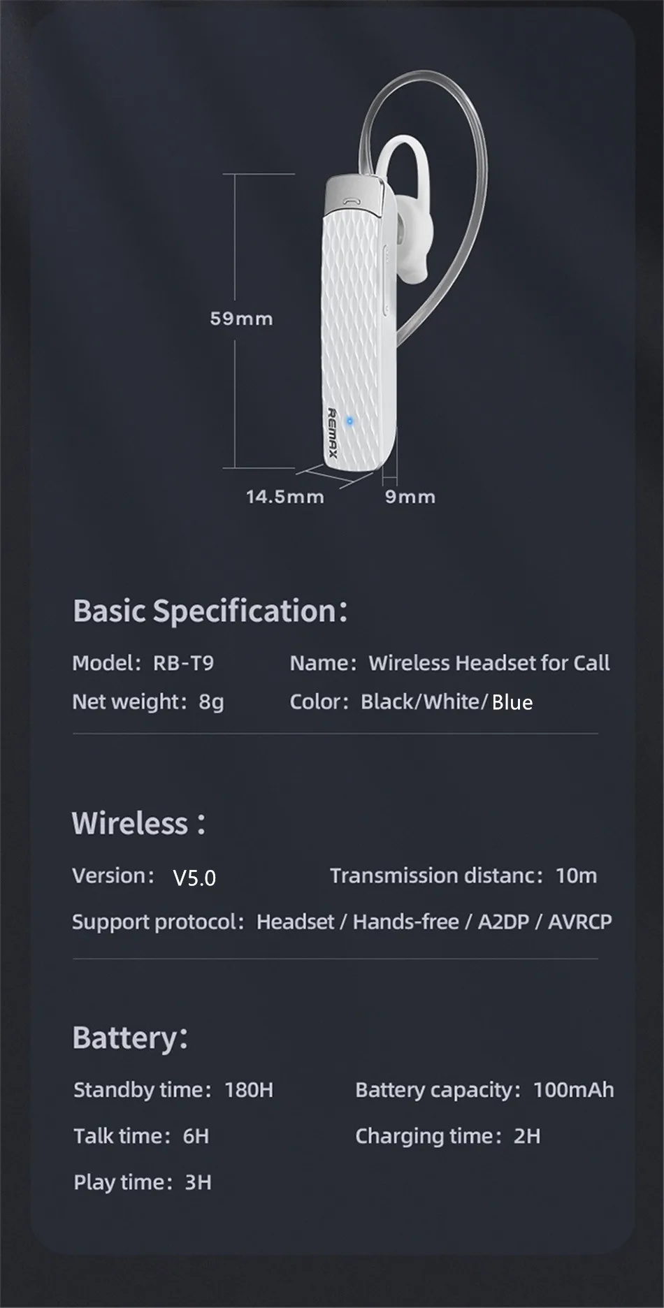 Беспроводная гарнитура Remax RB-T9