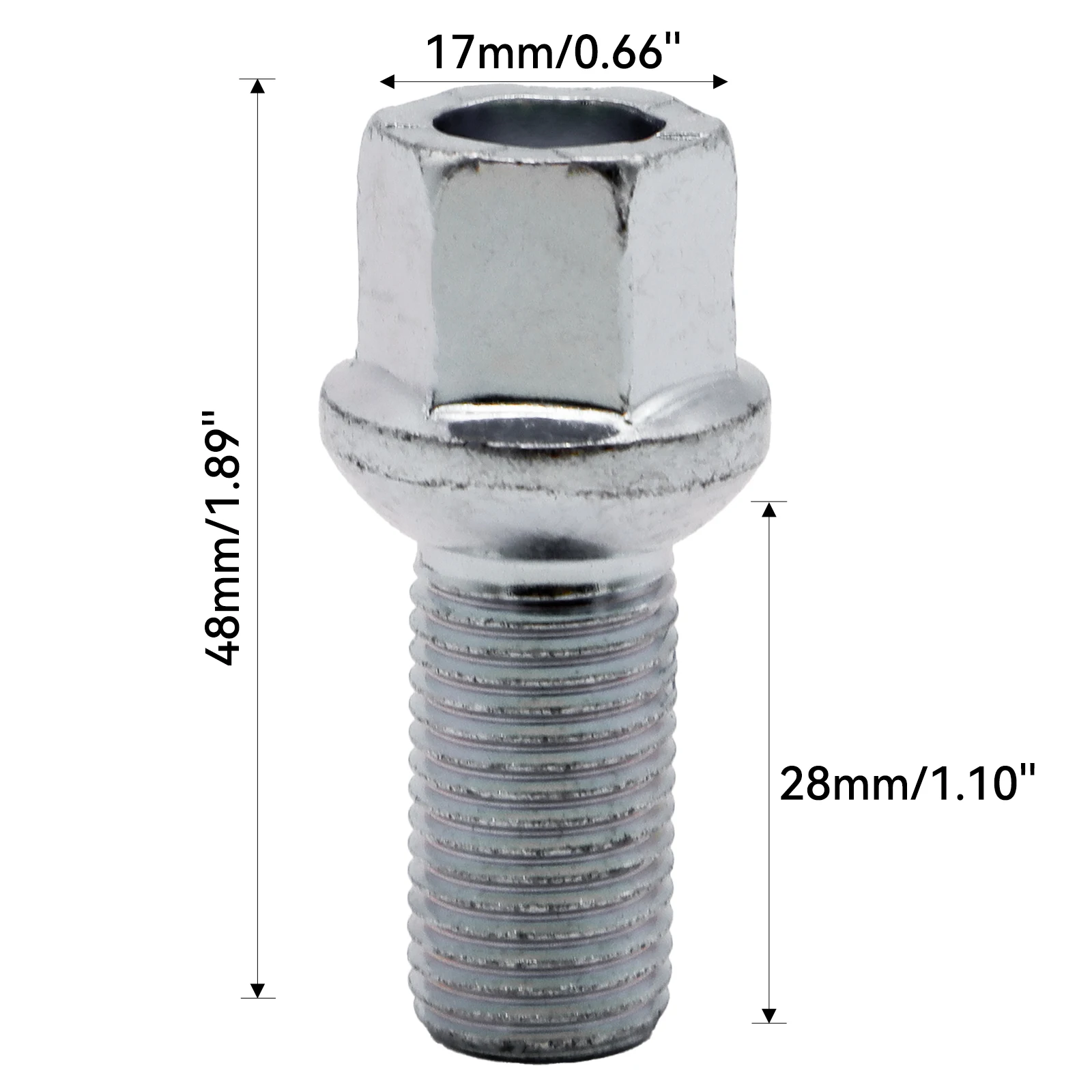 車のホイールボルト,4個,シルバー,長さ002437 28mm,Vw