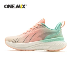 ONEMIX New Bumper Elite Series Racing Women Running Shoes For Men Antislip Breathable Mesh Light Sport Shoes Walking Sneakers