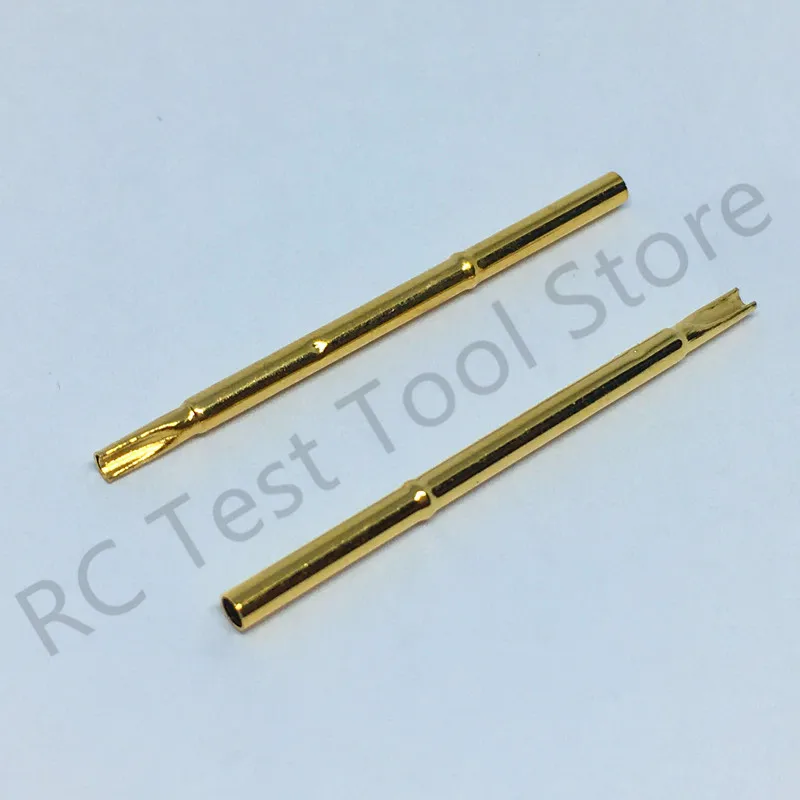 20/100PCS R100-6S Test Pin P100-B1 Receptacle Brass Tube Needle Sleeve Seat Solder Connect Probe Sleeve 29.2mm Outer Dia 1.67mm