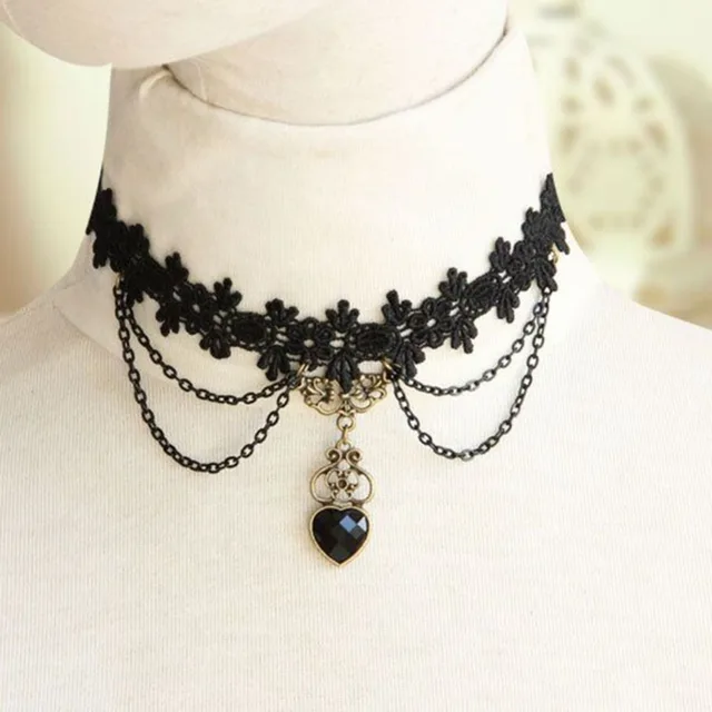 Collier en Dentelle Noire Sexy de Style Punk, Ras du Cou Gothique Personnalisé, Clavicule, Accessoires de Bijoux pour ixde Mariage