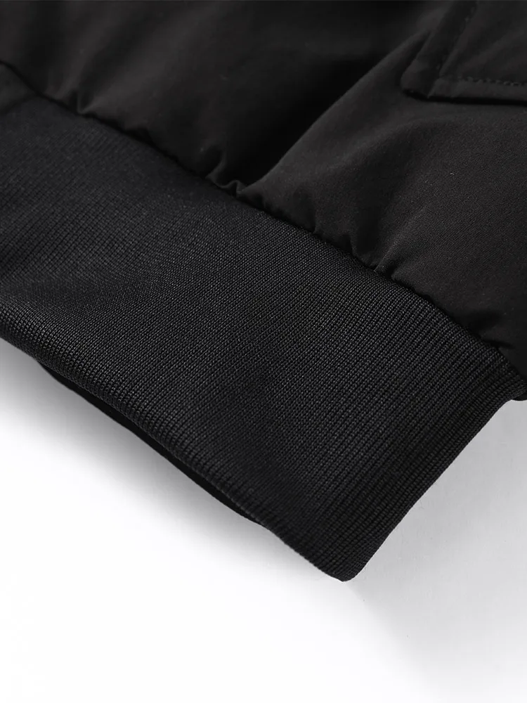 Gepolsterte Jacke mit Kapuze, Kunstpelzkragen, Damen, elegante Laterne, volle Ärmel, einreihige Tasche, gerüschte Wintermäntel, schicke Oberbekleidung – Detail 17