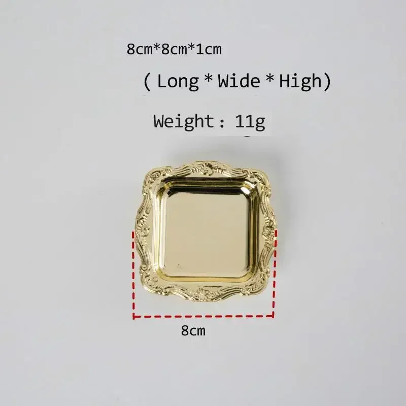 Mini Gold Storage Tray Silver Cake Fruit Plate Jewelry Display Plastic Party Sushi Home Decor Sauce Dish 20Pcs