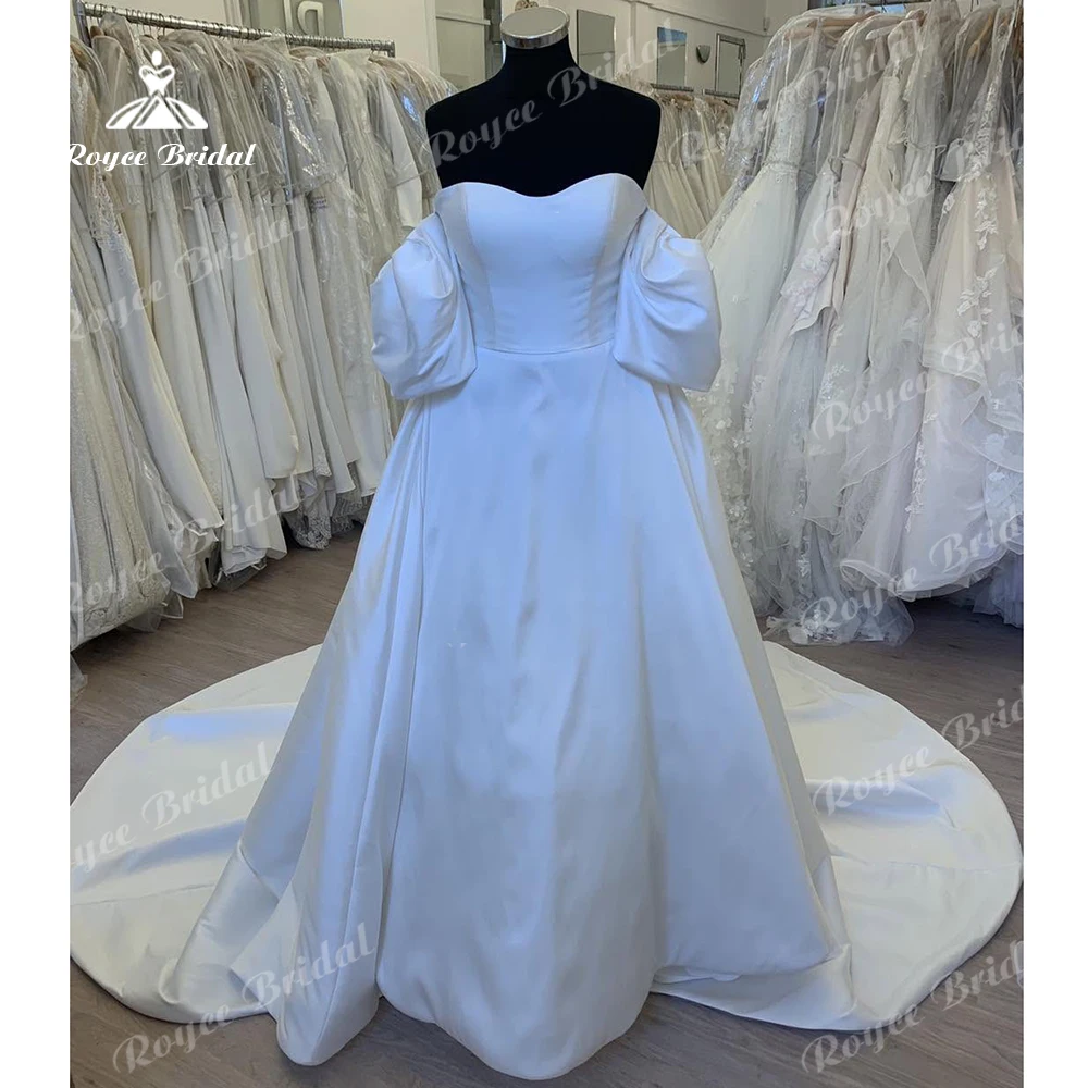 Sexy Backless Satin Wedding Dresses 2025 Chapel Train Bridal Gowns Ivory vestido noiva princesa