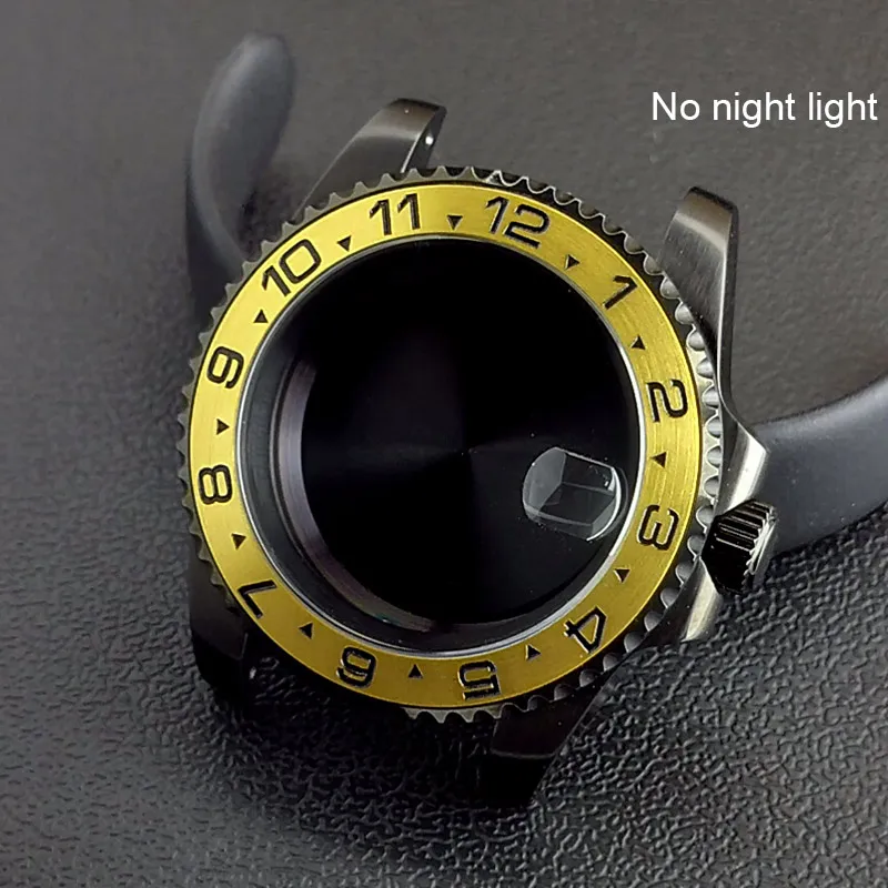 40MM Sapphire Glass GMT Bidirectional Rotation Watch Case with Accessories