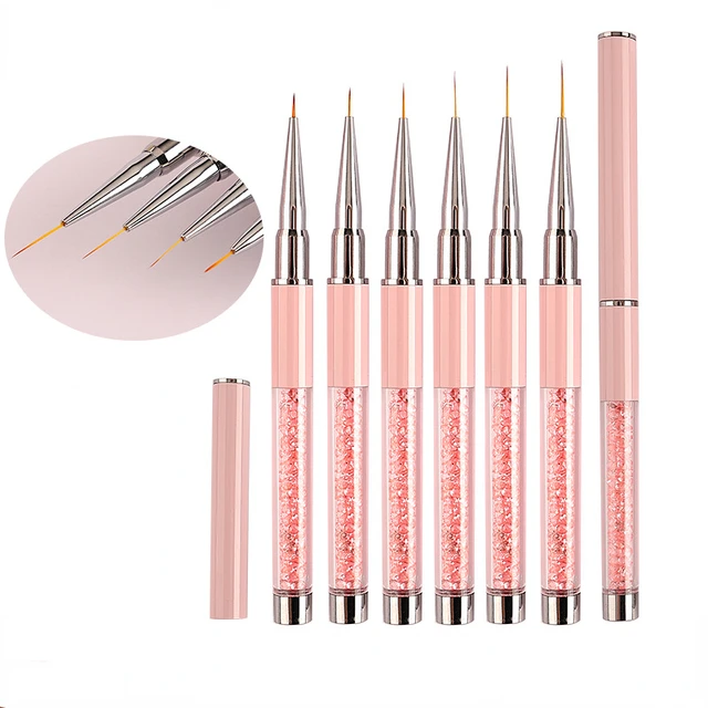 Nail Art Brush Manicure Tools Lines Stripe Flower Painting Drawing Line Brush Pink Nail Art Pen For Nail Design Nail Salon