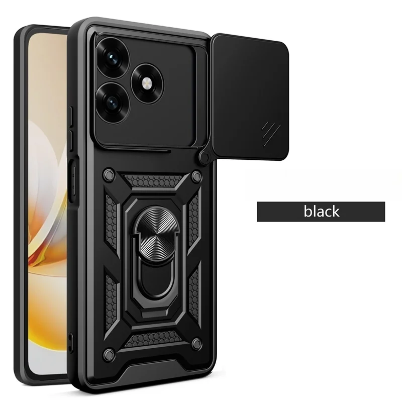 Rugged Armor Magnetic Ring Case with Slide Lens Protector