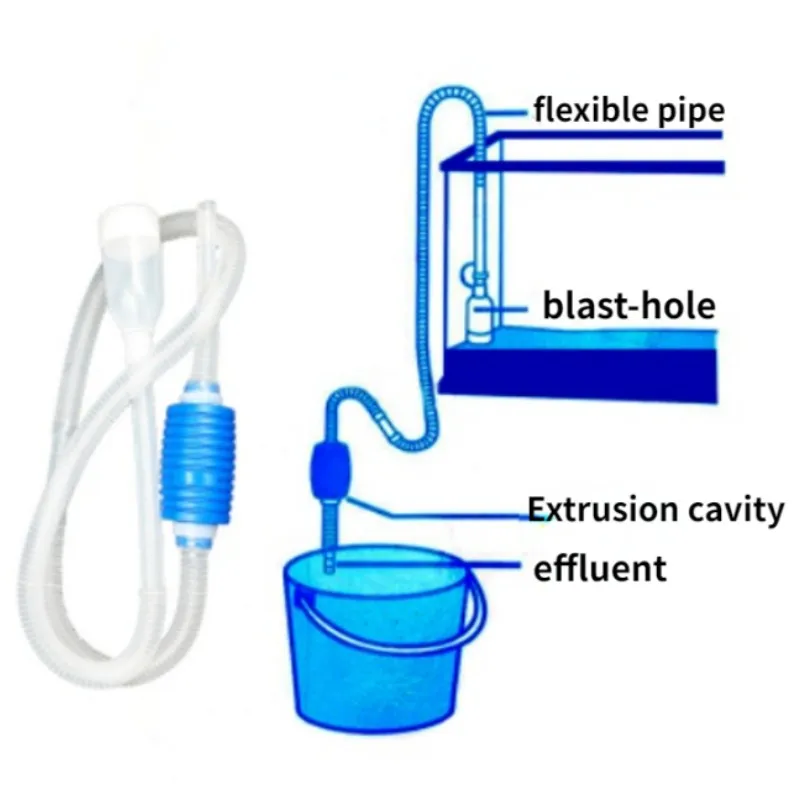 Water Pump Aquarium Water Pump Fish Tank Pump Aquarium Siphon Fish Cleaner Pump Tank Syphon Vacuum Semi-automatic Water Change Changer Gravel Water Pump Filter Accessories