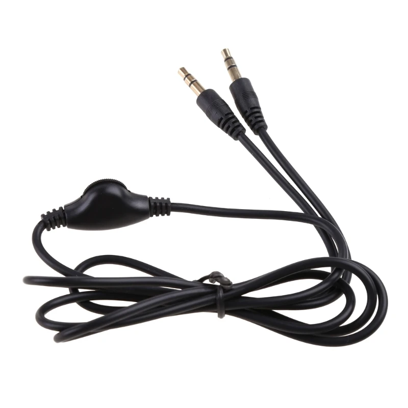 3.5mm Male to Male Stereo Headphone Extension Cable Cord with Volume Control Black Extension Cord Wire Wear Drop Shipping