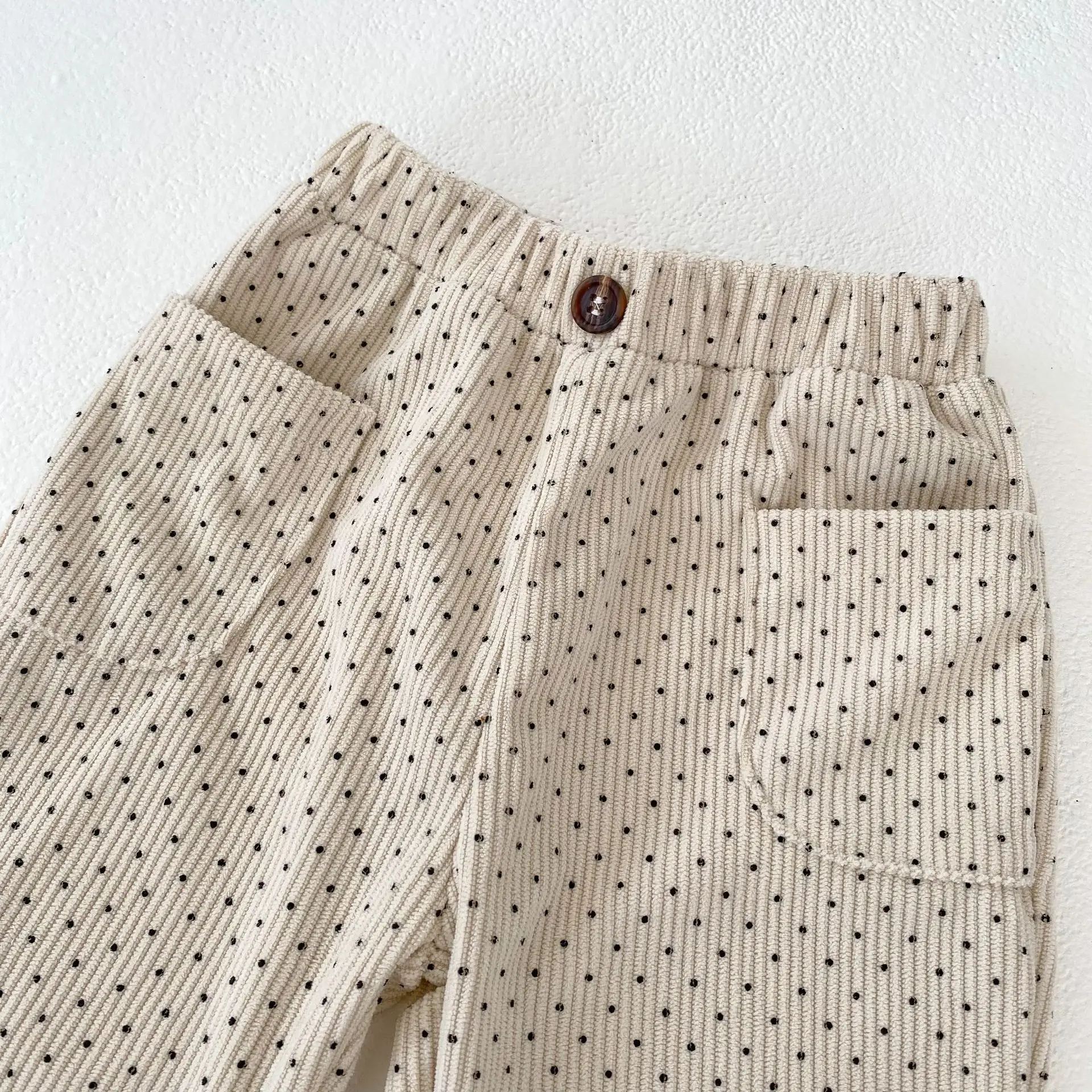 Autumn New Baby Corduroy Trousers Infant Girl Dot Print Pants Toddler Boys Casual Pants Children Corduroy