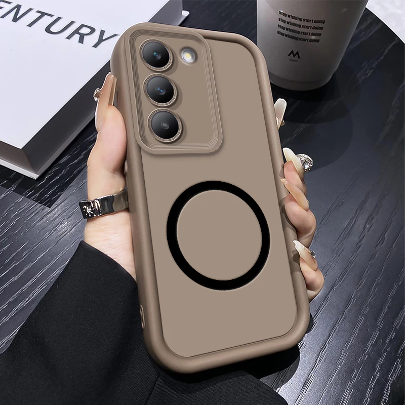 Shockproof Soft Silicone Phone Case with Magnetic Ring Sticker