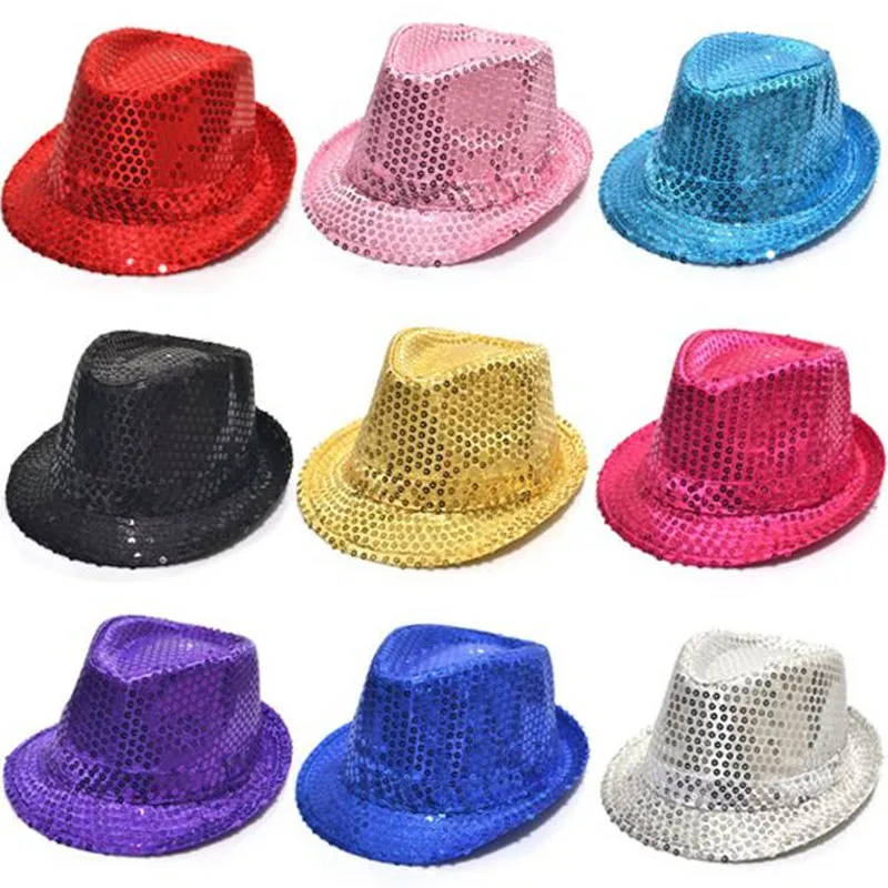 Chapeau fédora à sequins unisexe, bonnet de danse rétro Chang, costume pour  femmes, hommes, enfants, garçon, accessoires de fête, fournitures de  mariage, mode 12 pièces - AliExpress