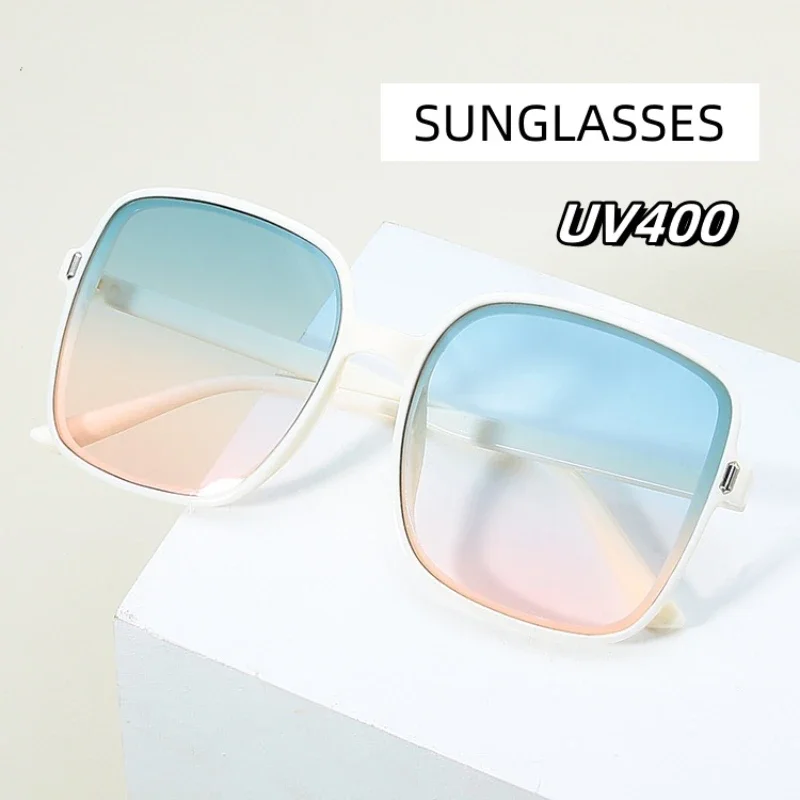 Damen-Sonnenbrille mit quadratischem Rahmen und Farbverlauf, ultraleicht, blaues Licht blockierende Augenschutz-Sonnenbrille für den Außenbereich, Damenmode-Brille