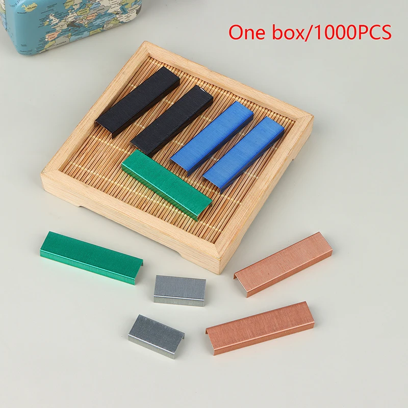 

Colorful 26/6 Staples Pin 1000pcs/Box Metal Office Standard Stapler Staples 26/6 Binding Machine School Supplies Accessories