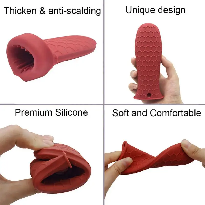 Insulated Pot Handle Anti-scalding Pot Handle Cover Silicone Holder High Heat Resistance Silicone Cover Kitchen tools