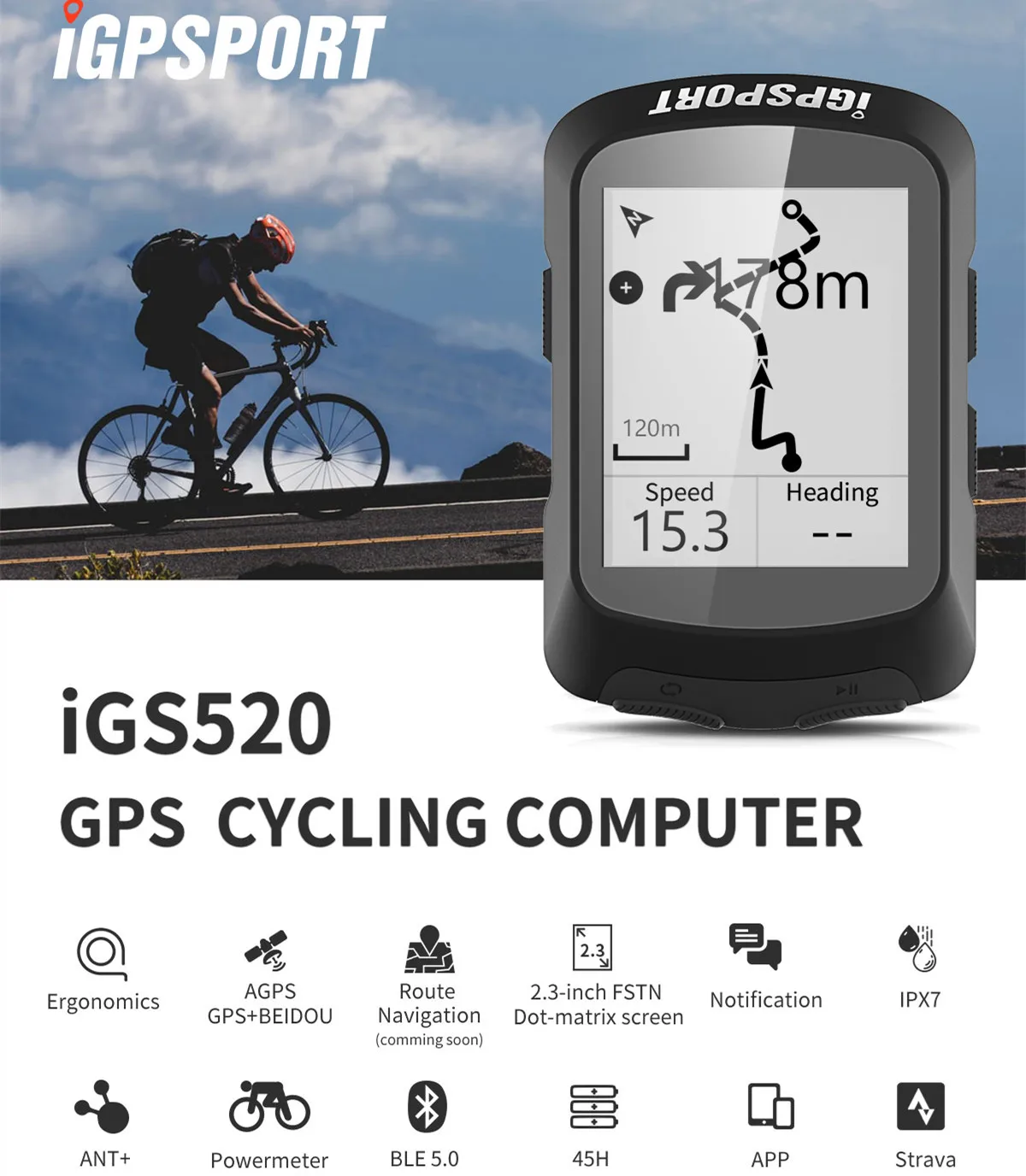 Igpsport Igs10s 620 520 Cycling Computer Bluetooth Ant+ Wifi Waterproof