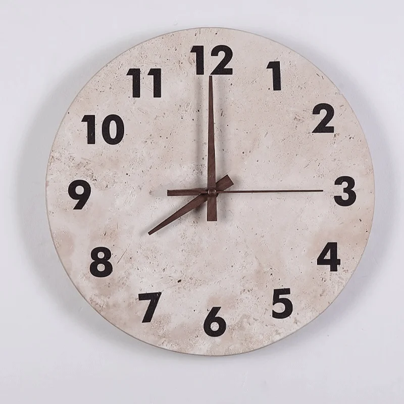 Vintage Round Shape Natural Stone Clock Art Decoration Wall Lamp Interior Wall Lights Bedroom Decor Led Sconce Home-appliance