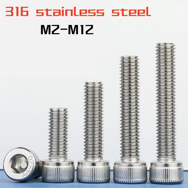 

1-50pcs M2 M2.5 M3 M4 M5 M6 M8 M10 M12 316 Stainless Steel Hexagonal Cup Head Cylindrical Hexagonal Cup Head Machine Screw