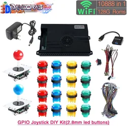 3D Pandora Saga Box EX2 10888 in 1 DIY Kit Arcade Game Console 8 Way Joystick Led Lights Push Button Cabinet Bartop 2 Playes