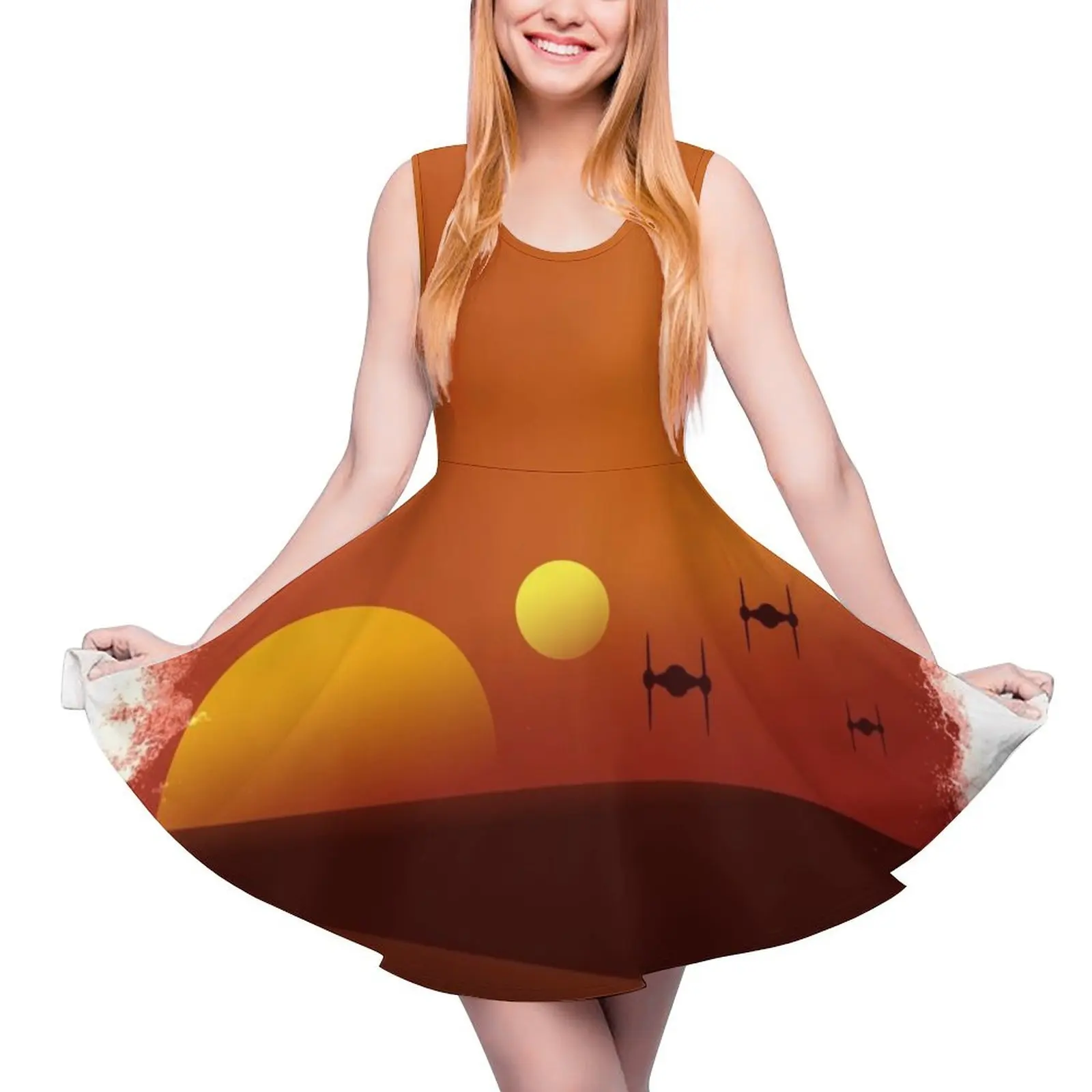 

tatooine Round Neck Dress Dresses gala evening dress ladies loose women's dress