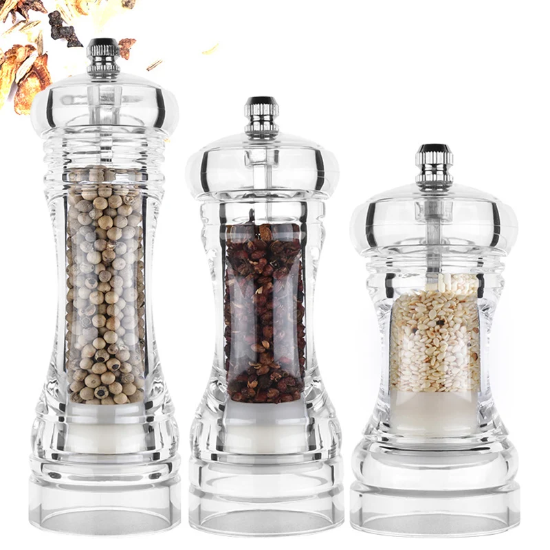 Premium Glass Pepper Mill Salt and Pepper Grinder Tall Salt and Pepper Mill  Shakers