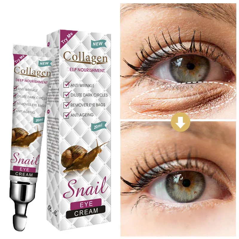 

Snail Anti-wrinkle Eye Cream Collagen Anti Puffiness Remove Eye Bags Dark Circles Anti Aging Lifting Firming Nourishing Cream