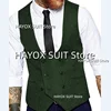Men's Slim Fit Suit Vest Double Breasted Herringbone Tweed Tank TopSleeveless Jackets Vintage Tooling Tuxedo 5