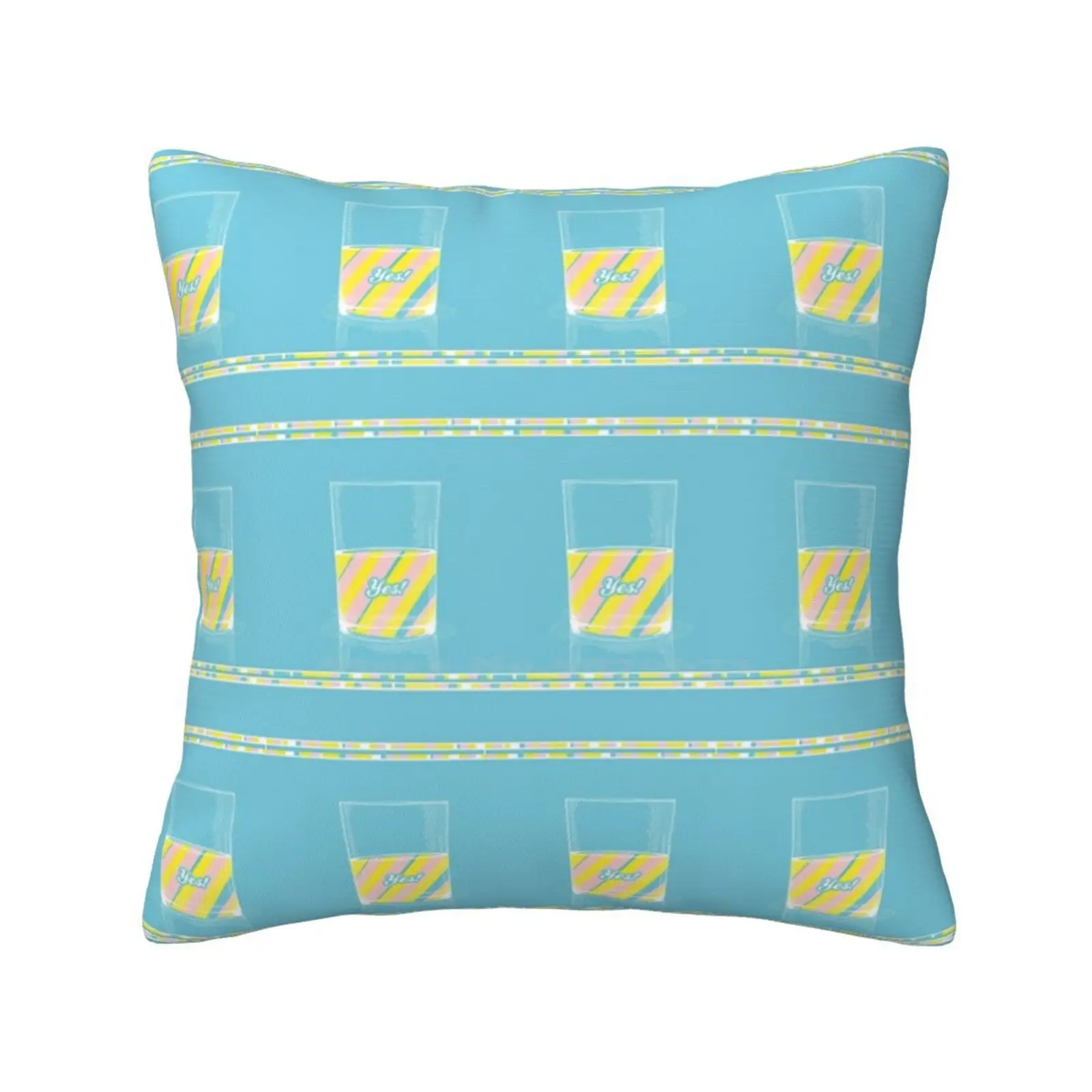 Ottimismo-Sì! Federa Morbida E Confortevole Enhancement Sì Tipografia Positiva Half Full Glass Colorful Hollingsworth